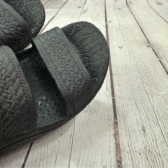 pali hawaii Classic Jandals Black Double Strap Slides sandals beach summer sz 8 - Picture 7 of 7